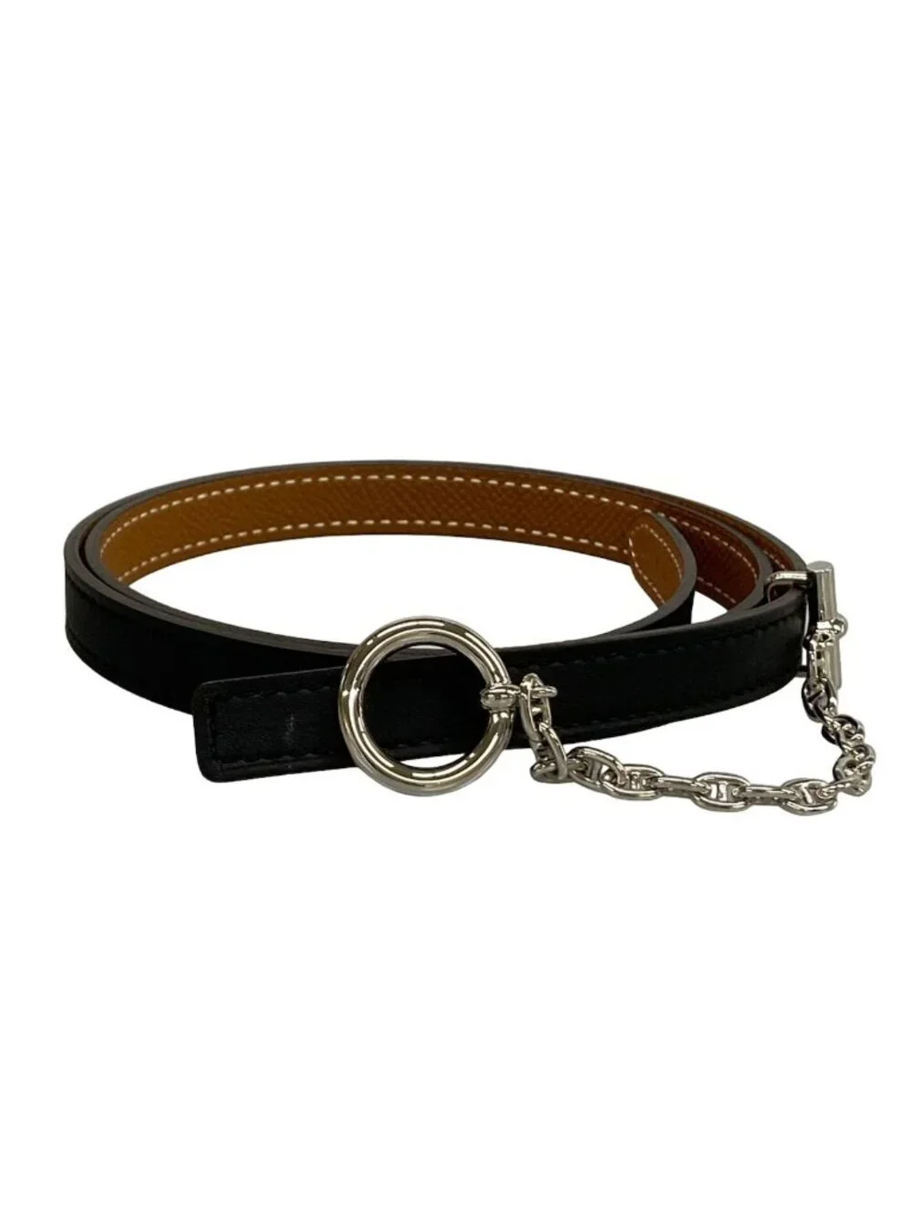 Hermes Belt 70 Black Chaine D'ancre Leather